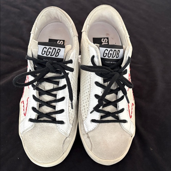 Golden Goose Stitched Red Heart / Star Superstar Size 35 - Picture 3 of 14